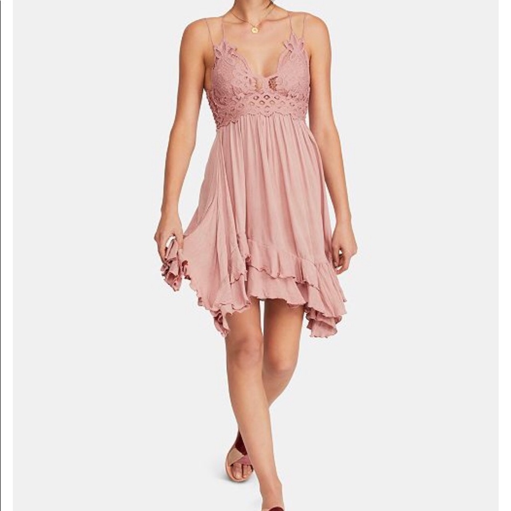 new free people adella crochet slip dress